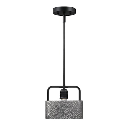 Westinghouse Pendant 60W Mini Bexar, Matte Black Dark Pewter Square Drum Shade 6125600